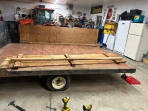 Grasons branded trailer used for transporting estate sale items and donations